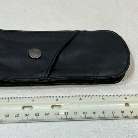 Morgenthal Frederics Soft Pouch Black Leather Eyewear Case 3"x6.75" - Picture 8 of 9